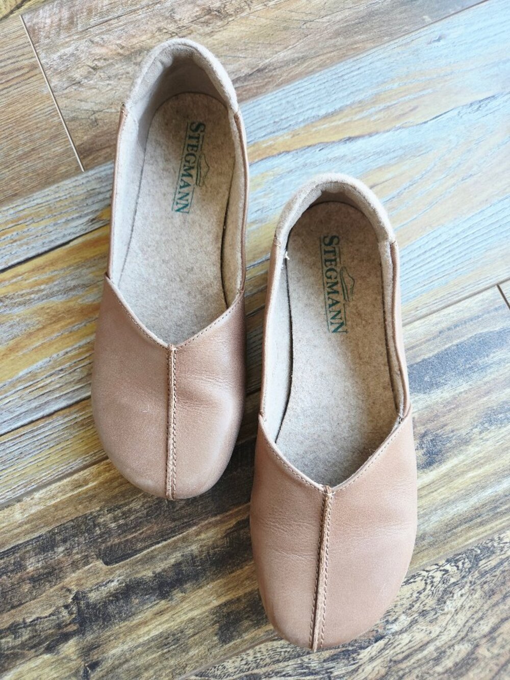 Stegmann Liesl Skimmer Leather Wool-Felt Lining Comfort Loafer Brown